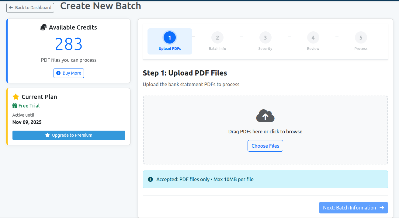 AccountantPDF Dashboard